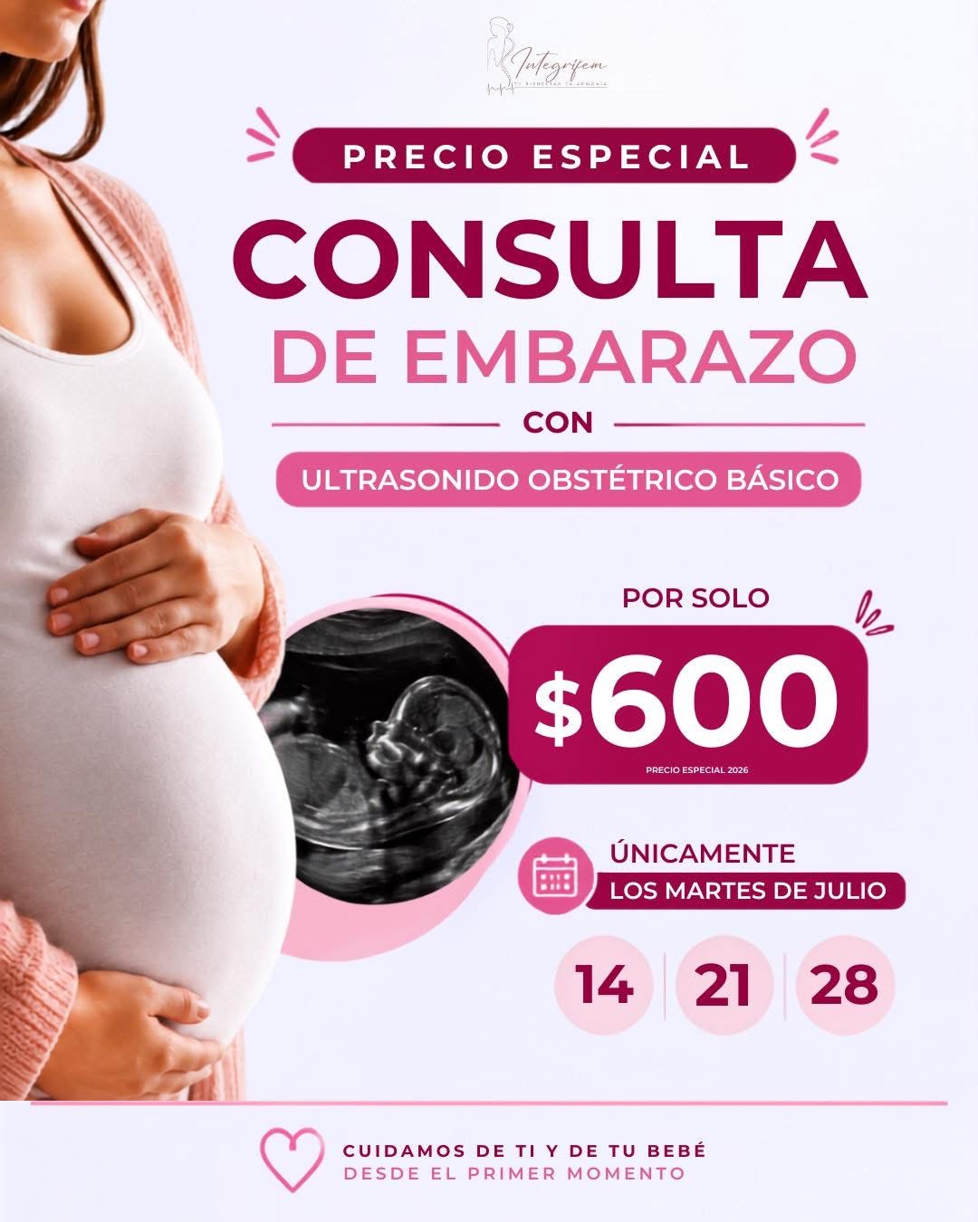 Consulta de embarazo y ultrasonido